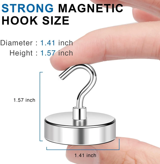 Alt view image 2 of 7 - Magnetic Hooks Magnet Hook for Cruise Cabins 170LBS 12P Essentials Classroom Metal Key Holder Hanging Ship Door Decorations Heavy Duty Neodymium Locker Accessories Fridge Refrigerator, Silver