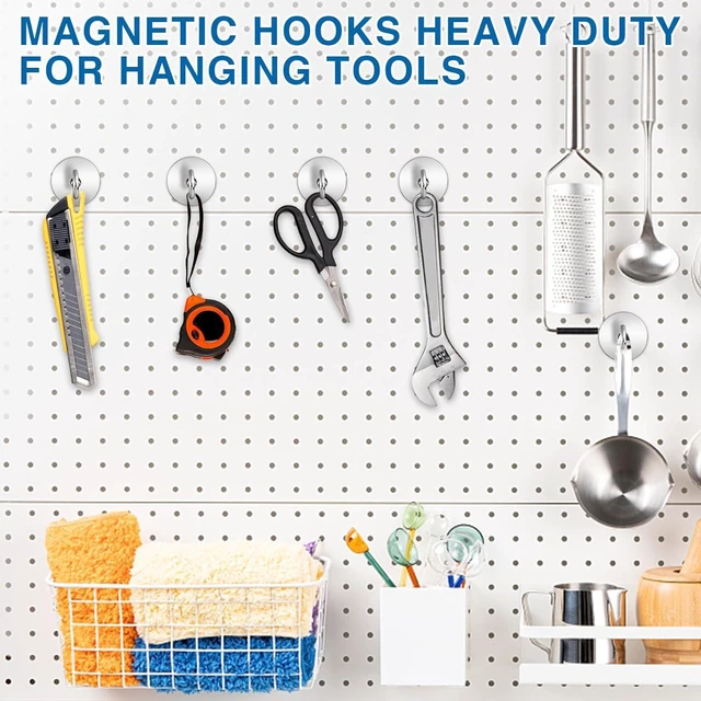 Alt view image 6 of 7 - Magnetic Hooks Magnet Hook for Cruise Cabins 170LBS 12P Essentials Classroom Metal Key Holder Hanging Ship Door Decorations Heavy Duty Neodymium Locker Accessories Fridge Refrigerator, Silver