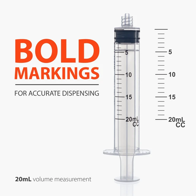 Alt view image 3 of 6 - Luer-Lock Syringe Barrel, 20ML Syringe, Pack of 48