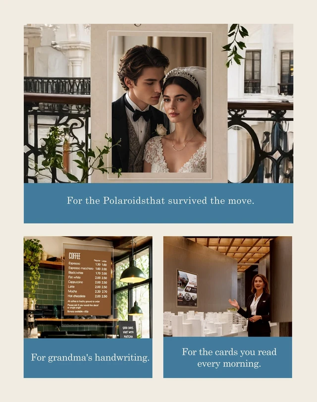 Alt view image 3 of 7 - 4Mil Self-Adhesive Laminating Sheets 11.5x17.5 Inches 10 Pack for 11x17 Posters, Wedding Signs, Menus & Charts, Heat-Free, No Machine Needed, The Display Series
