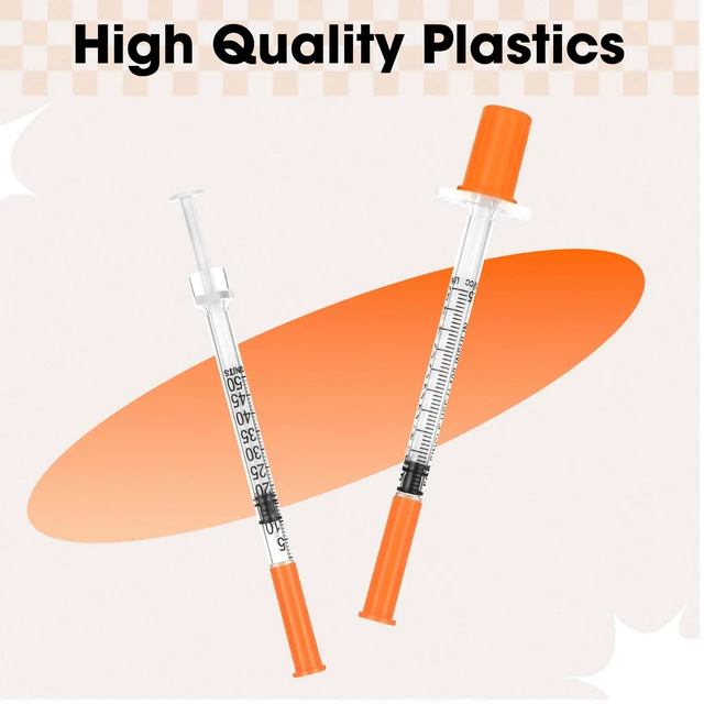 Alt view image 4 of 7 - 0.5ml Syringe with Cap, 31G 1/3" 1/2cc Syringes, Pack of 100 Disposable Individual Package