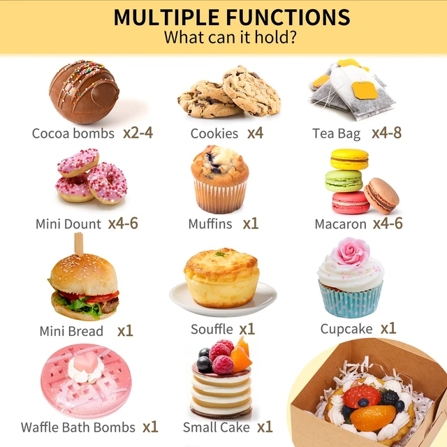 Alt view image 3 of 7 - 200pcs Small Cookie Boxes with Window, 4x4x2.5in Bakery Boxes Kraft Treat Boxes, Fit Small Cookies and Pastries, Suitable for Party Favors and Gifts