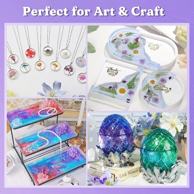 Alt view image 6 of 7 - 1/2 Gallon Epoxy Resin,Crystal Clear Resin Epoxy Kit for Crafts Bubble Free Casting Resin, 2 Part Resin and Hardener for DIY Art, Jewelry Making, Coasters, for Beginners & Pros