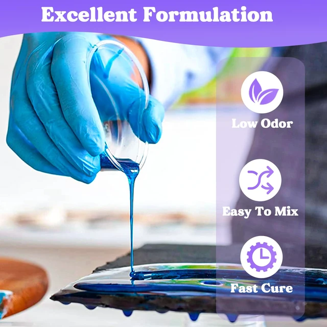 Alt view image 5 of 7 - 1/2 Gallon Epoxy Resin,Crystal Clear Resin Epoxy Kit for Crafts Bubble Free Casting Resin, 2 Part Resin and Hardener for DIY Art, Jewelry Making, Coasters, for Beginners & Pros