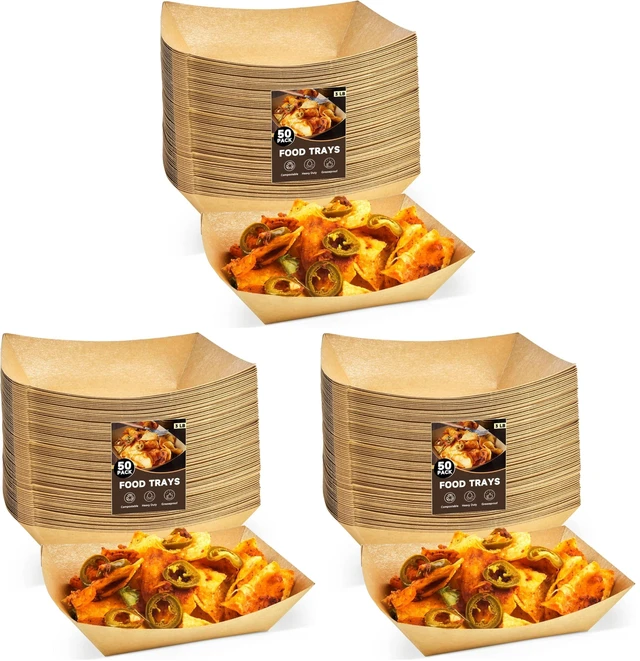Main image of Paper Food Trays, 3 Lb, 150 Pack