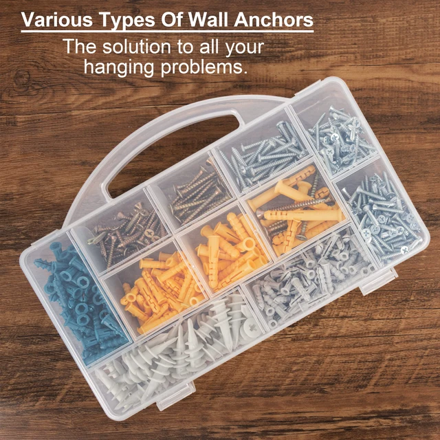 Alt view image 5 of 7 - Drywall Anchors and Screws Assortment Kit, 510Pcs Dry Wall Anchors 255 Plastic Wall Expansion Anchors and 255 Phillips Flat Head Wood Screws, Wall Hanging Kit for Picture/Art Decor