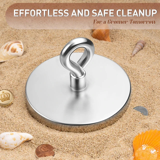 Alt view image 4 of 7 - 1600 LBS Heavy Duty Fishing Magnet, 4.72 Inch Neodymium Magnet Large Heavy Duty Magnet, High Power Metal Retrieval, Lifting Eye Bolt Design, Outdoor Magnet Fishing, Workshop Cleanup