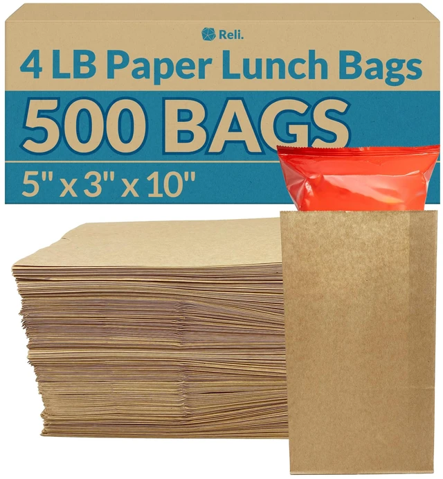 Main image of Brown Paper Bags | 500 Count Paper Lunch Bags Ideal for Small Lunches and Crafts, Perfect for Sandwiches and Snacks