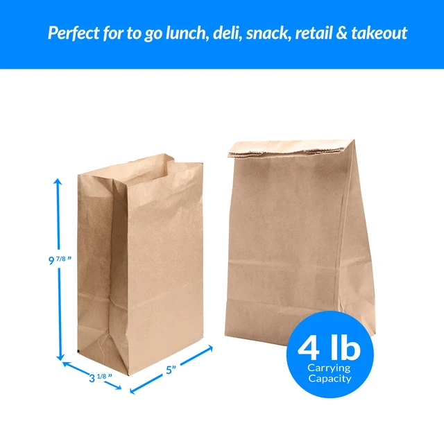 Alt view image 4 of 5 - Brown Paper Bags | 500 Count Paper Lunch Bags Ideal for Small Lunches and Crafts, Perfect for Sandwiches and Snacks
