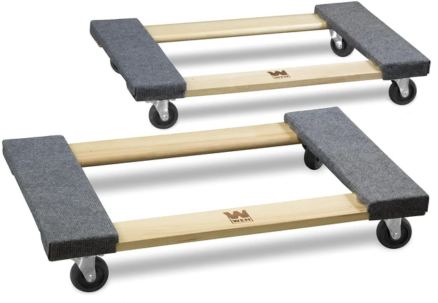 Main image of 1320 lbs. Capacity 18 in. x 30 in. Hardwood Furniture Moving Dolly, Two Pack