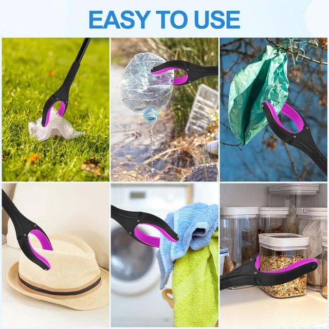 Alt view image 7 of 7 - 6 Pack 32 Inch Commercial Trash Grabber for Elderly Assist, Heavy Duty Lightweight Reacher with Ergonomic Handle & Non-Slip Grip, Multi-Use Outdoor Home Garden Cleanup Mobility Aid Tool