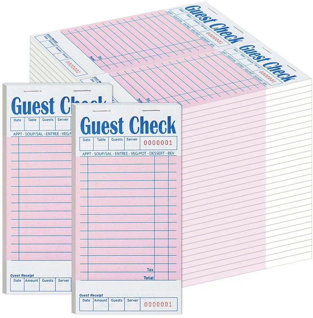 Main image of 60 Pack/3000 Tickets Guest Checks Books for Servers, Pink