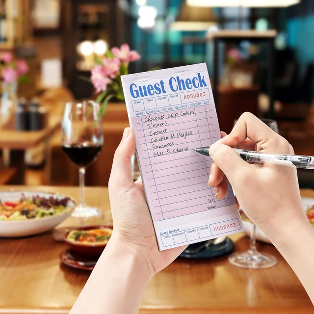 Alt view image 6 of 7 - 60 Pack/3000 Tickets Guest Checks Books for Servers, Pink