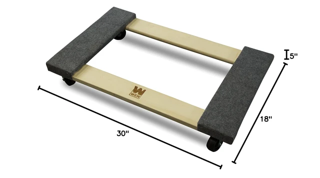 Alt view image 5 of 5 - 1320 lbs. Capacity 18 in. x 30 in. Hardwood Furniture Moving Dolly, Two Pack