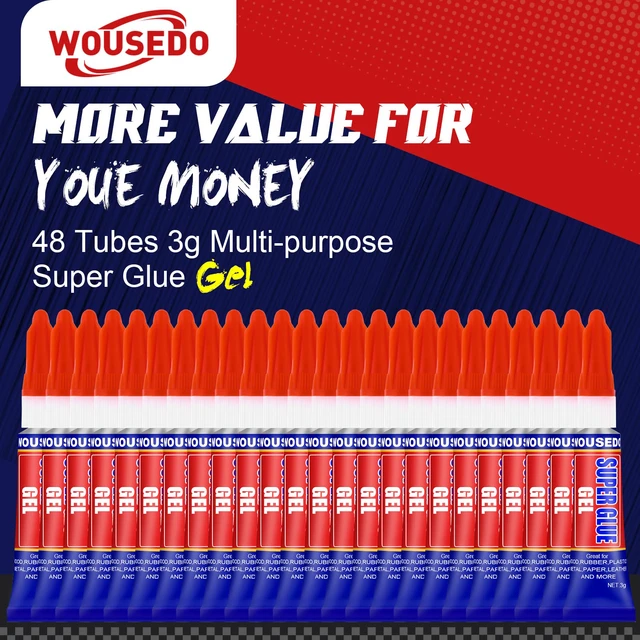 Alt view image 5 of 7 - 48 x 3g Super Glue Gel, Quick Dry, Thick Formula, All-Purpose Instant Bond Fast Strong Adhesive, Strong Cyanoacrylate (CA) Glue for Plastic, Metal, Ceramic, Leather, Wood, DIY Crafts and More