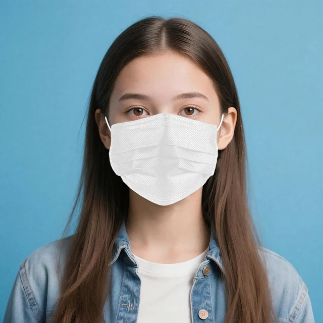 Alt view image 7 of 7 - White Disposable Face Masks 125 Pcs,3-Ply Adults Mask Indoor Outdoor