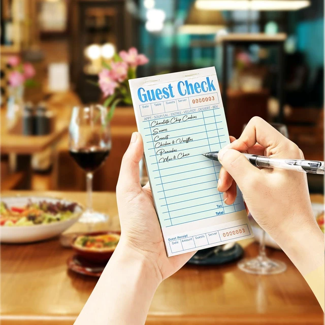 Alt view image 7 of 7 - 60 Pack/3000 Tickets Guest Checks Books for Servers, Green