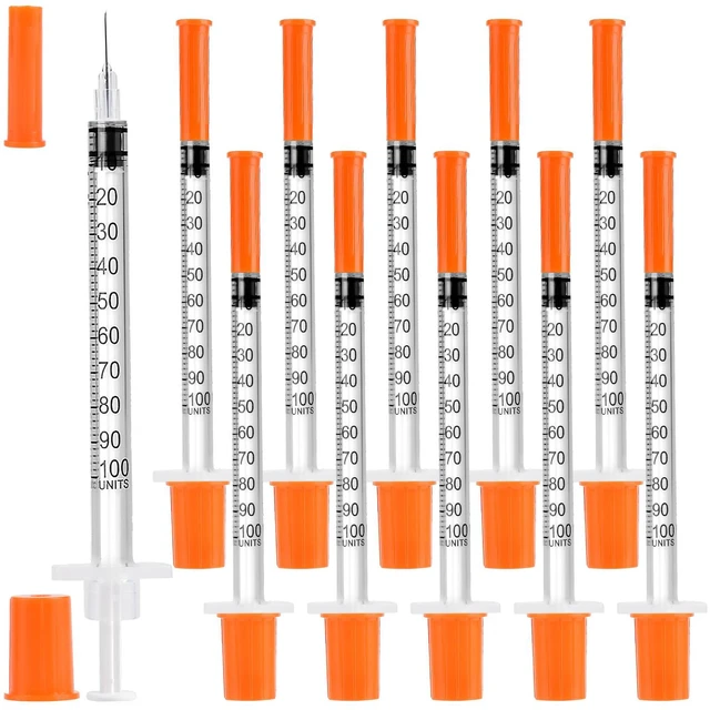Main image of 100 PACK U-100 Syringes 30G 5/16" (8mm) 1ml/cc, Disposable Syringe U-100 Syringes 30G 5/16" (8mm) 1ml/cc, Disposable Syringe
