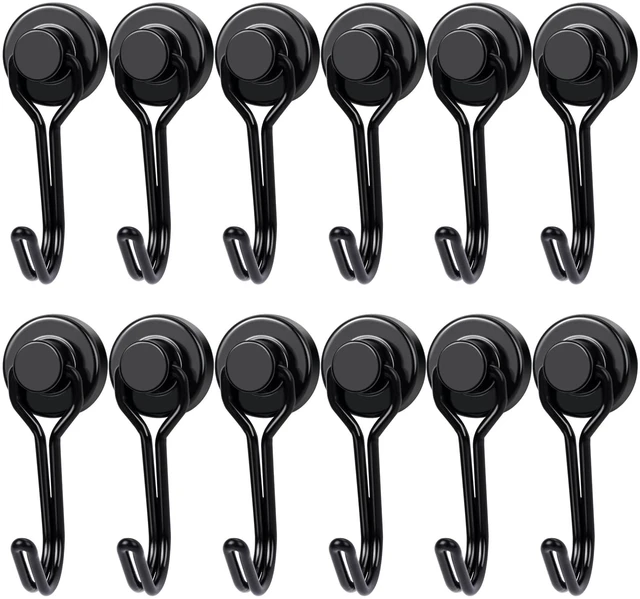 Main image of Swivel Swing Magnetic Hooks,12PCS 30lbs Refrigerator Magnet Hooks Heavy Duty Strong Magnets Refrigerator Fridge Hanging for Classroom Beach Vacation Kitchen Grills Home