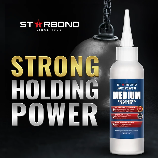 Alt view image 4 of 7 - 4 oz. Medium CA Glue (Premium Cyanoacrylate Super Glue) with Extra Cap and Microtips for Quick Fixes, Woodworking, Woodturning, Hobby Models