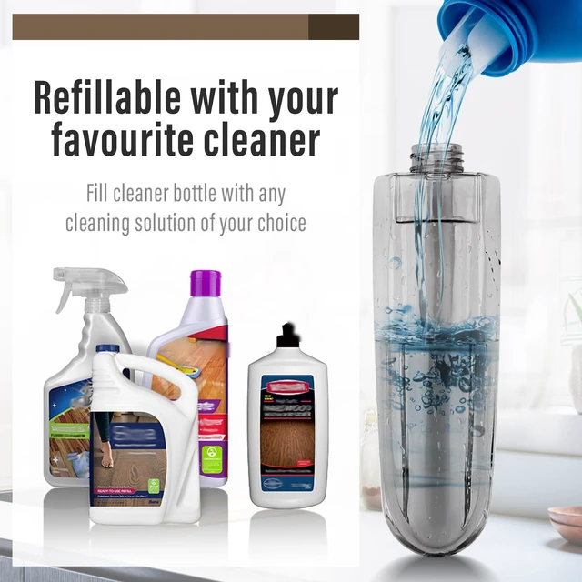 Alt view image 4 of 7 - Wet Spray Mop for Floor Cleaning with 14 oz Bottle & 3 Microfiber Pads Refillable bottle, washable pads, dry/wet use for home or commercial cleaning on hardwood, laminate, wood & ceramic floors