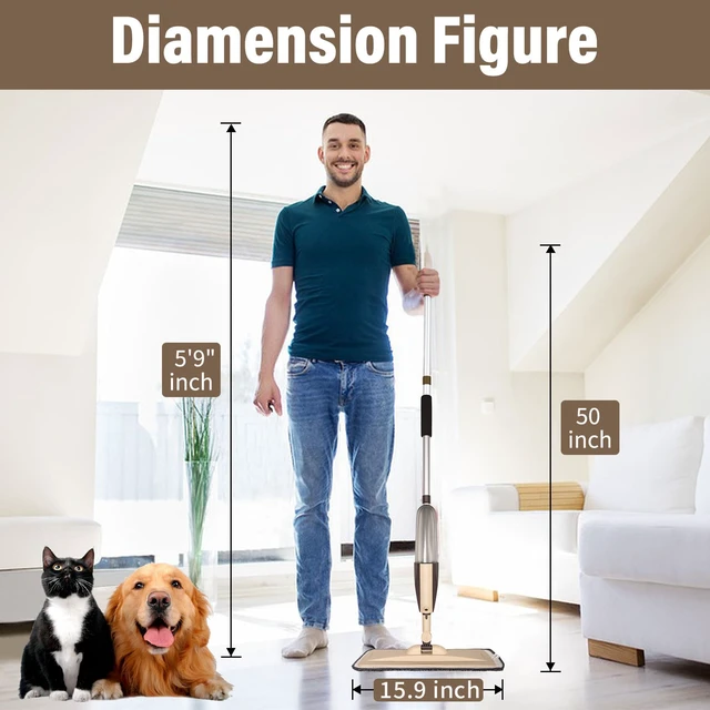 Alt view image 5 of 7 - Wet Spray Mop for Floor Cleaning with 14 oz Bottle & 3 Microfiber Pads Refillable bottle, washable pads, dry/wet use for home or commercial cleaning on hardwood, laminate, wood & ceramic floors