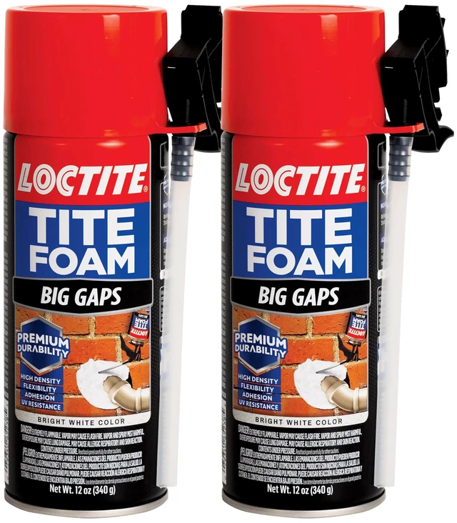 Main image of Tite Foam Big Gaps, Bright White, 12 oz Can Pack of 2 - High Density Insulating Foam Sealant for Gaps Up to 3 Inches, Durable, Flexible, UV Resistant