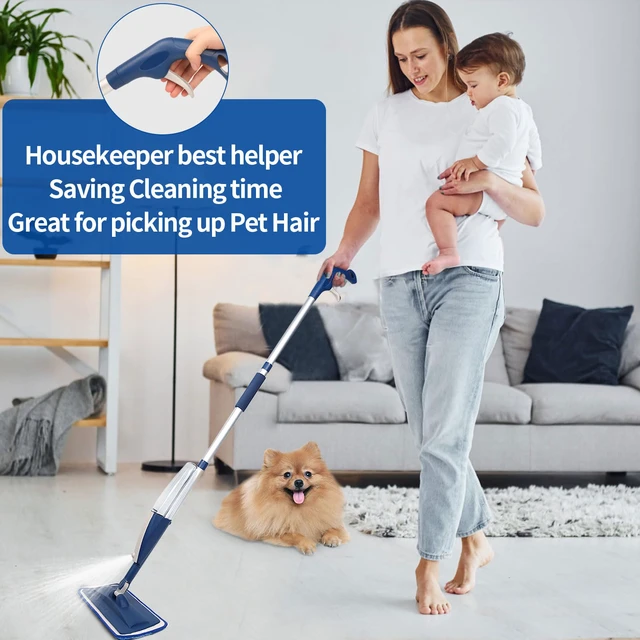 Alt view image 6 of 7 - Wet Spray Mop for Floor Cleaning with 14 oz Bottle & 3 Microfiber Pads Refillable bottle, washable pads, dry/wet use for home or commercial cleaning on hardwood, laminate, wood & ceramic floors