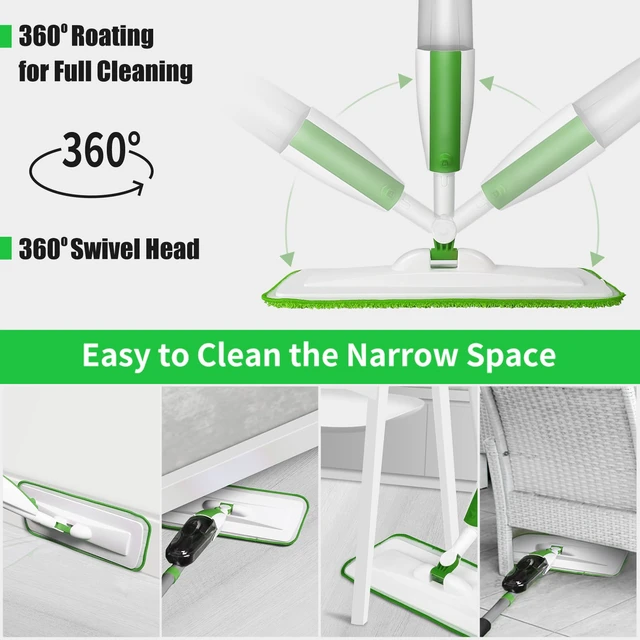 Alt view image 3 of 7 - Wet Spray Mop for Floor Cleaning with 14 oz Bottle & 3 Microfiber Pads Refillable bottle, washable pads, dry/wet use for home or commercial cleaning on hardwood, laminate, wood & ceramic floors