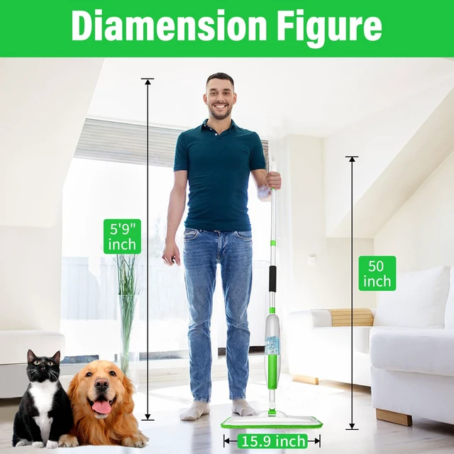 Alt view image 5 of 7 - Wet Spray Mop for Floor Cleaning with 14 oz Bottle & 3 Microfiber Pads Refillable bottle, washable pads, dry/wet use for home or commercial cleaning on hardwood, laminate, wood & ceramic floors