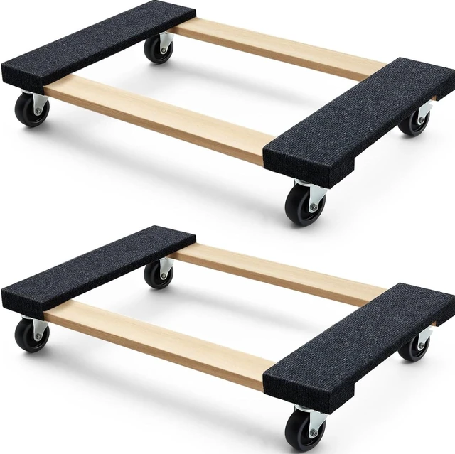 Main image of 79545 30 in. x 18 in. Hardwood Furniture Moving Dolly 1,320 lbs. Capacity 4 Swivel Wheels Heavy-Duty Furniture Dollies, 2 Pack