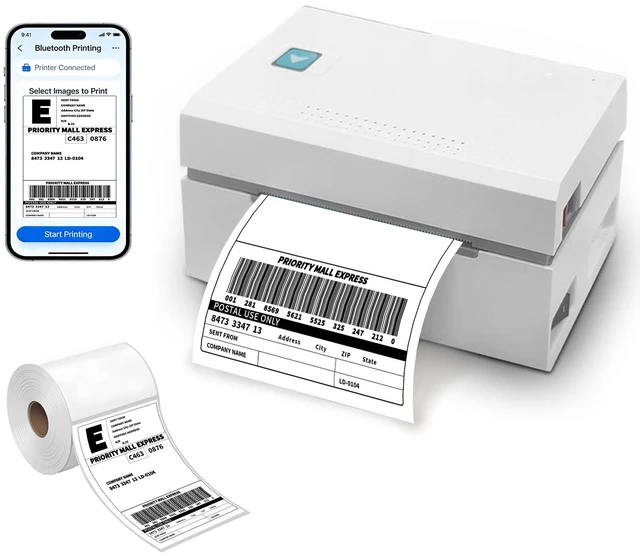 Alt view image 3 of 7 - 1000 4x6 Thermal Labels Roll 500 Labels Per Roll, Commercial Grade Thermal Shipping Labels Roll, BPA Free, Clear Printing, Strong Adhesive, Compatible with MUNBYN Thermal Printers
