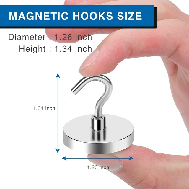 Alt view image 2 of 7 - Magnetic Hooks for Cruise Cabins 130LBS Heavy Duty Magnet Hook 25P Strong Magnets Door Metal Ship Walls Essentials 2026 Classroom Refrigerator Locker Hanging Neodymium Kitchen Fridge Silver