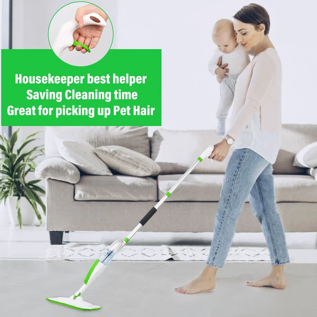 Alt view image 6 of 7 - Wet Spray Mop for Floor Cleaning with 14 oz Bottle & 3 Microfiber Pads Refillable bottle, washable pads, dry/wet use for home or commercial cleaning on hardwood, laminate, wood & ceramic floors