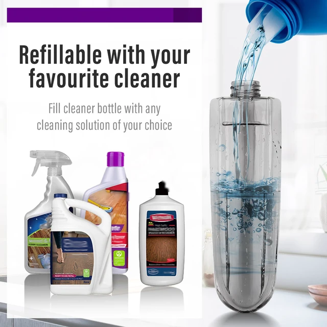 Alt view image 3 of 7 - Wet Spray Mop for Floor Cleaning with 14 oz Bottle & 3 Microfiber Pads Refillable bottle, washable pads, dry/wet use for home or commercial cleaning on hardwood, laminate, wood & ceramic floors