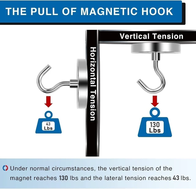Alt view image 3 of 7 - Magnetic Hooks for Cruise Cabins 130LBS Heavy Duty Magnet Hook 25P Strong Magnets Door Metal Ship Walls Essentials 2026 Classroom Refrigerator Locker Hanging Neodymium Kitchen Fridge Silver