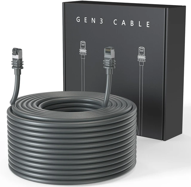 Main image of 100FT Cable for Starlink Standard 4/ 4X/ Gen3/ V4/ V5 24AWG 100FT/ 30M Replacement Extension Ethernet Cable Waterproof Satellite, Grey
