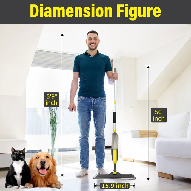 Alt view image 5 of 7 - Wet Spray Mop for Floor Cleaning with 14 oz Bottle & 3 Microfiber Pads Refillable bottle, washable pads, dry/wet use for home or commercial cleaning on hardwood, laminate, wood & ceramic floors
