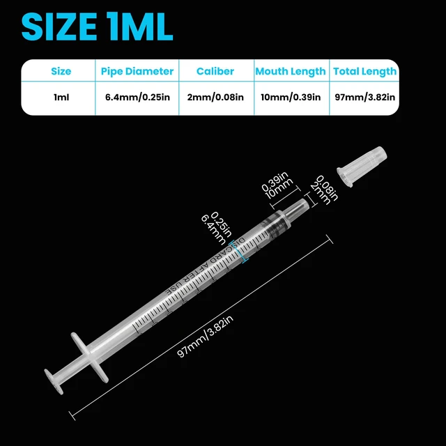 Alt view image 2 of 7 - 120 PCS 1ml Syringe with Cap for Liquid, Oral Syringes without Needle for Medicine Dropper, Colostrum Collect, Liquid Measuring, Individually Sealed, Luer Slip