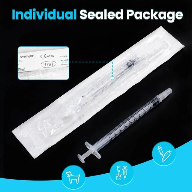 Alt view image 4 of 7 - 120 PCS 1ml Syringe with Cap for Liquid, Oral Syringes without Needle for Medicine Dropper, Colostrum Collect, Liquid Measuring, Individually Sealed, Luer Slip