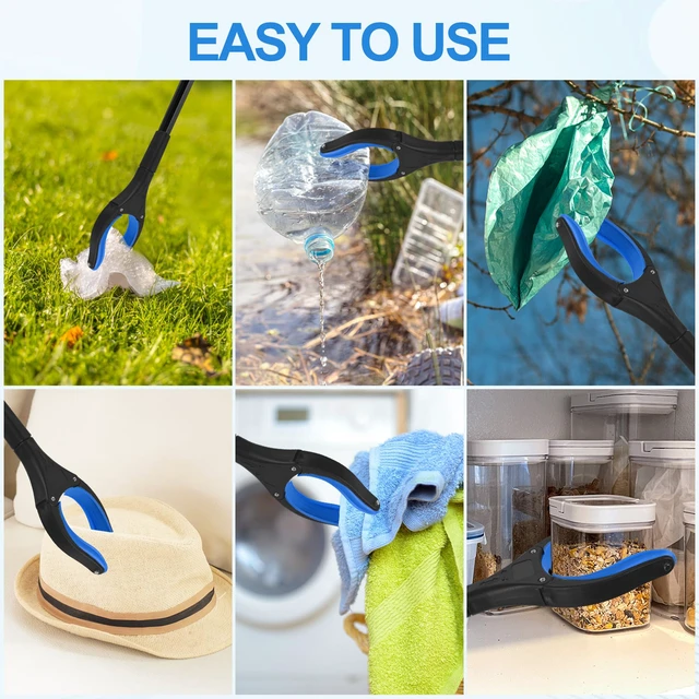 Alt view image 7 of 7 - 6 Pack 32 Inch Commercial Trash Grabber for Elderly Assist, Heavy Duty Lightweight Reacher with Ergonomic Handle & Non-Slip Grip, Multi-Use Outdoor Home Garden Cleanup Mobility Aid Tool