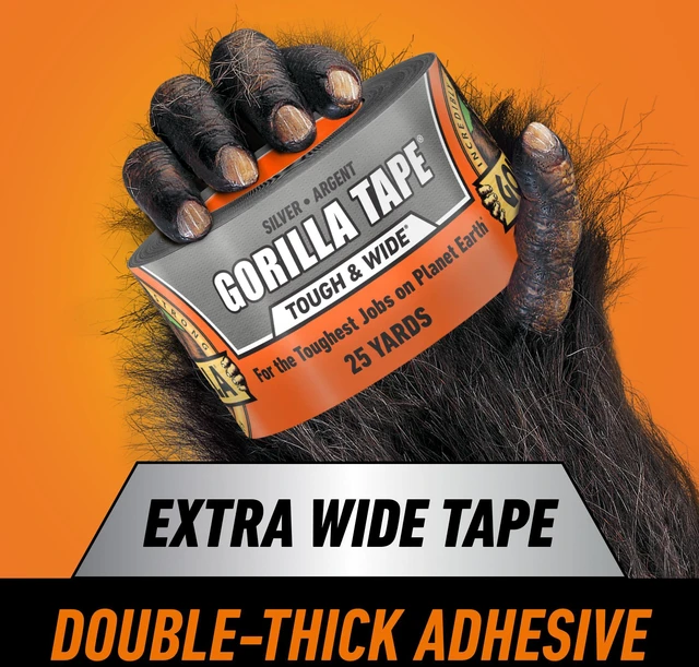 Alt view image 5 of 7 - Tough & Wide Heavy Duty Duct Tape, Silver, 2.88" x 25 yd, 1-Pack Weather Resistant, Indoor & Outdoor Use, Double-Thick Adhesive, Reinforced Backing, Hand-Tearable
