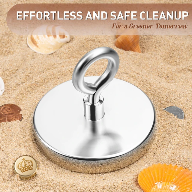 Alt view image 4 of 7 - 1200 LBS Large Fishing Magnet, 3.94 Inch Neodymium Pickup Magnet Large Metal Pickup, High Power Neodymium Magnet, Lifting Eye Bolt Design, Outdoor Magnet Fishing, Garage Cleanup