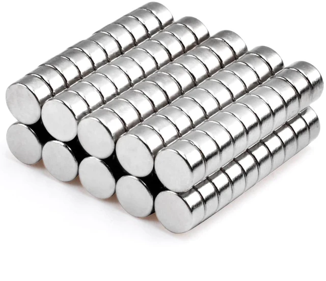Main image of 100Pcs Small Neodymium Disc Magnets, 6mm x 3mm Tiny Magnets for Dry Erase Board Whiteboard Office Fridge, Round Rare Earth Magnets