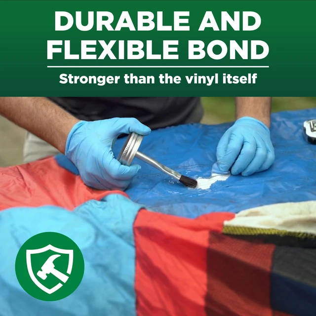 Alt view image 5 of 7 - HH-66 Vinyl Cement 8 oz - Waterproof PVC & Vinyl Glue for Pools, Tarps Flexible waterproof bond, dries clear, for vinyl, PVC and canvas, pool liners, inflatables, tarps, boat seats: Contact Cements