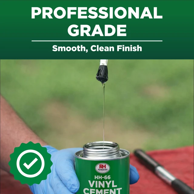 Alt view image 7 of 7 - HH-66 Vinyl Cement 8 oz - Waterproof PVC & Vinyl Glue for Pools, Tarps Flexible waterproof bond, dries clear, for vinyl, PVC and canvas, pool liners, inflatables, tarps, boat seats: Contact Cements