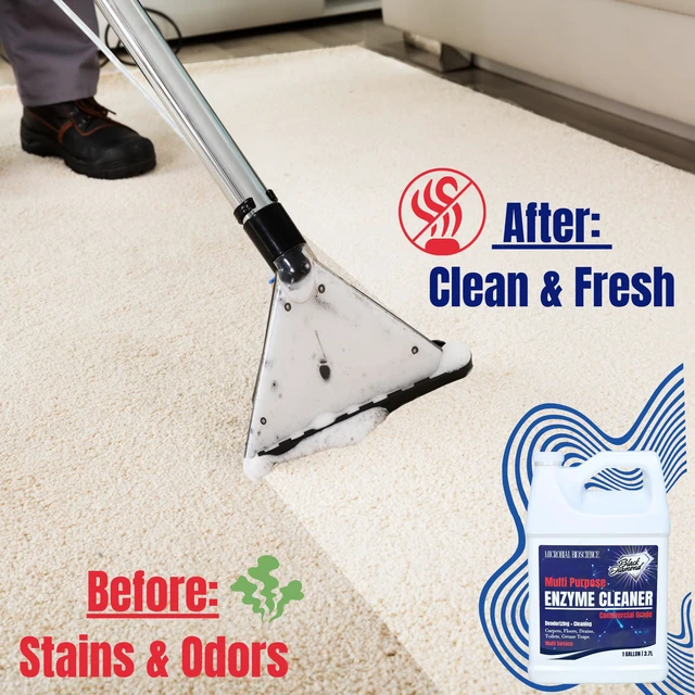 Alt view image 4 of 7 - Commercial Multi-Purpose Enzyme Cleaner & Odor Eliminator | Pet & Human Urine, Stains & Odors | Carpet, Laundry, Bathroom, Drain & Trash Deodorizer | Dog, Cat, Organic Waste Remover (1 Gallon)