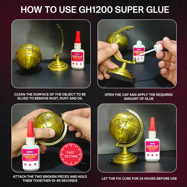 Alt view image 3 of 7 - 2 PCs (2-in-1) Super Glue with Brush Applicator & Nozzle, Mess Free Superglue Brush, Instant Never Dries, 3000 CPS Ca Glue, No Stain Clear Glue, Super Glue for Plastic, Rubber & More