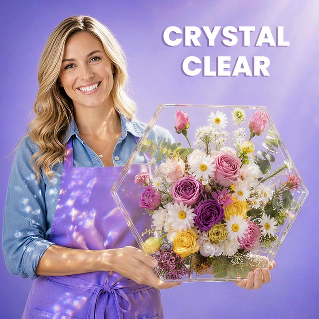 Alt view image 2 of 7 - 34oz Crystal Clear Epoxy Resin, Casting Resin for Beginners 2 Part Resin and Hardener for Crafts, Bubble Free & Low Odor, Anti-Yellowing, Casting Molds, Jewelry, Art, Easy to Mix