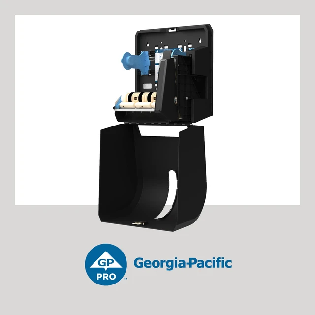 Alt view image 3 of 7 - Push Paddle Roll Paper Towel Dispenser by GP PRO, 54338A, Black